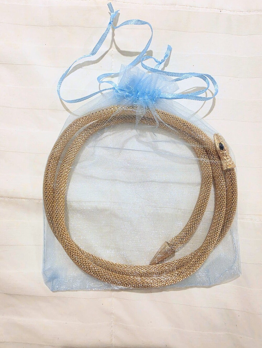 Wrap-around Textured Snake Choker Necklace Gold - Picture 7 of 7